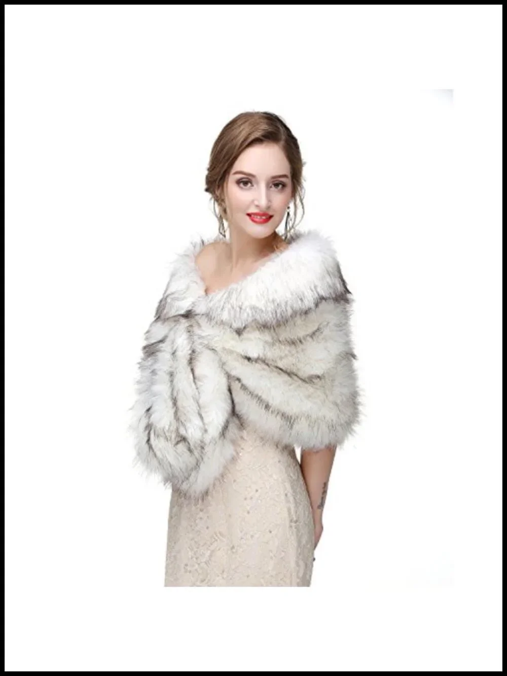 Faux Fur Shawl Wrap Cape Bridal Wedding Party Formal Warm